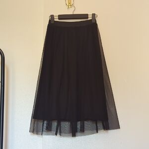 Elegant Black Tulle Skirt